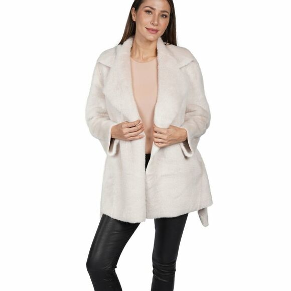 Love Token BENTLEY FAUX FUR TIE WRAP JACKET - Picture 4 of 16